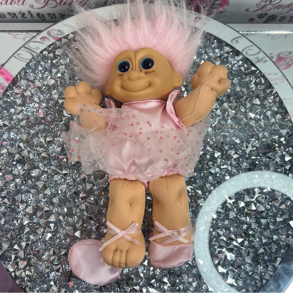 Russ troll doll ballet ballerina pink Hair Ballet Troll Doll Plush rare large